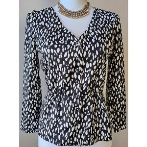 JCREW Black and white silky top 00